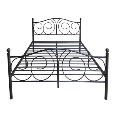 Bingkai Tempat Tidur Logam Ganda/Tempat Tidur Ganda Besi Hitam